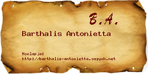 Barthalis Antonietta névjegykártya